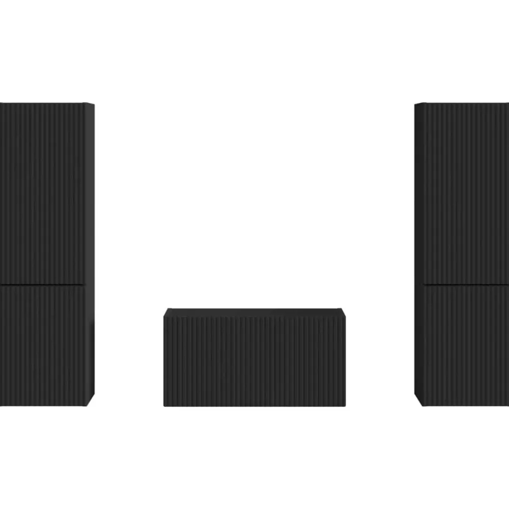 vidaXL Conjunto de mueble de TV 5 pcs Madera de ingeniería Negro Clearance