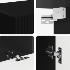vidaXL Conjunto de mueble de TV 5 pcs Madera de ingeniería Negro Clearance