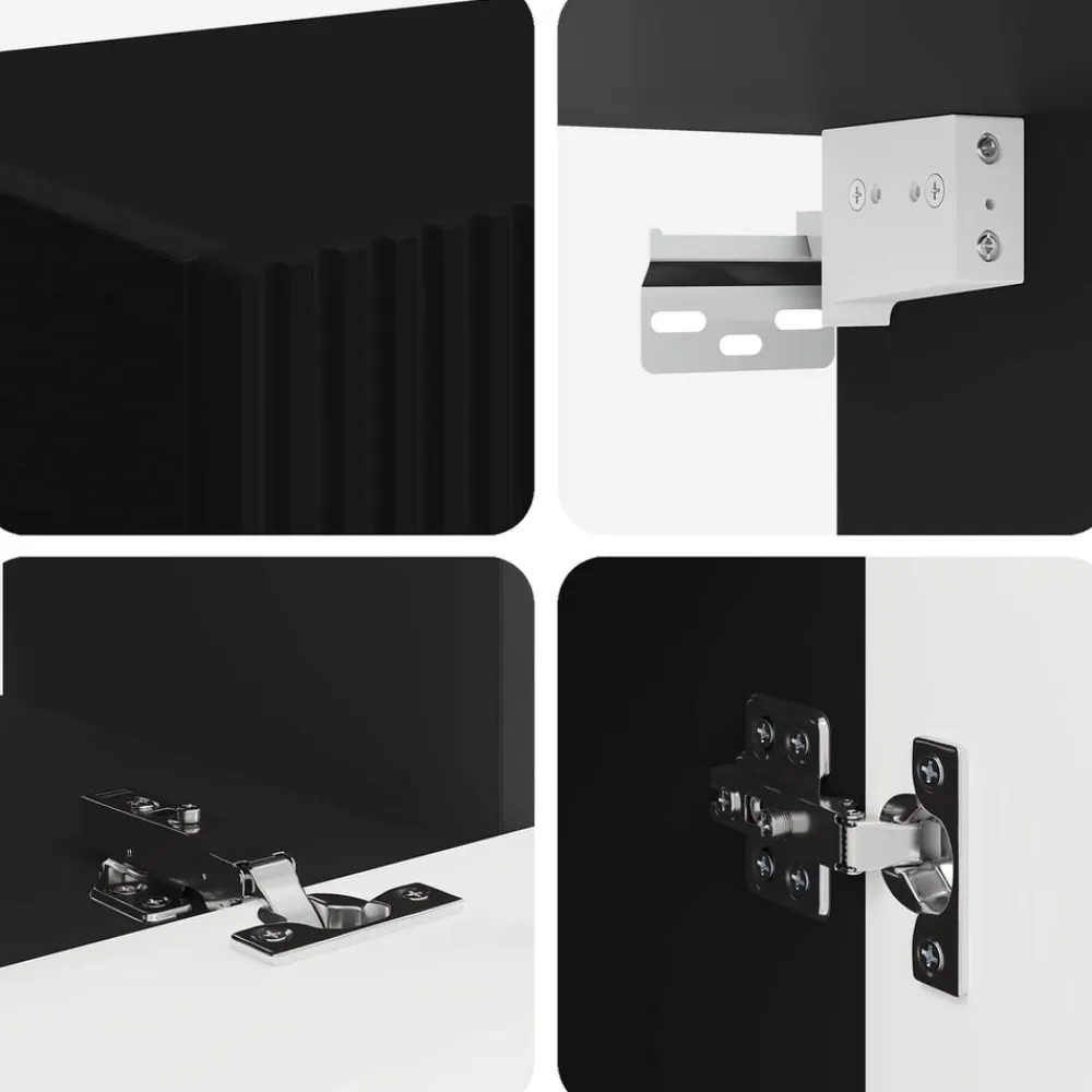 vidaXL Conjunto de mueble de TV 5 pcs Madera de ingeniería Negro Clearance