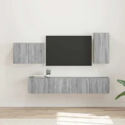 vidaXL Muebles Tv-Conjunto de mueble para TV de pared 4 pcs