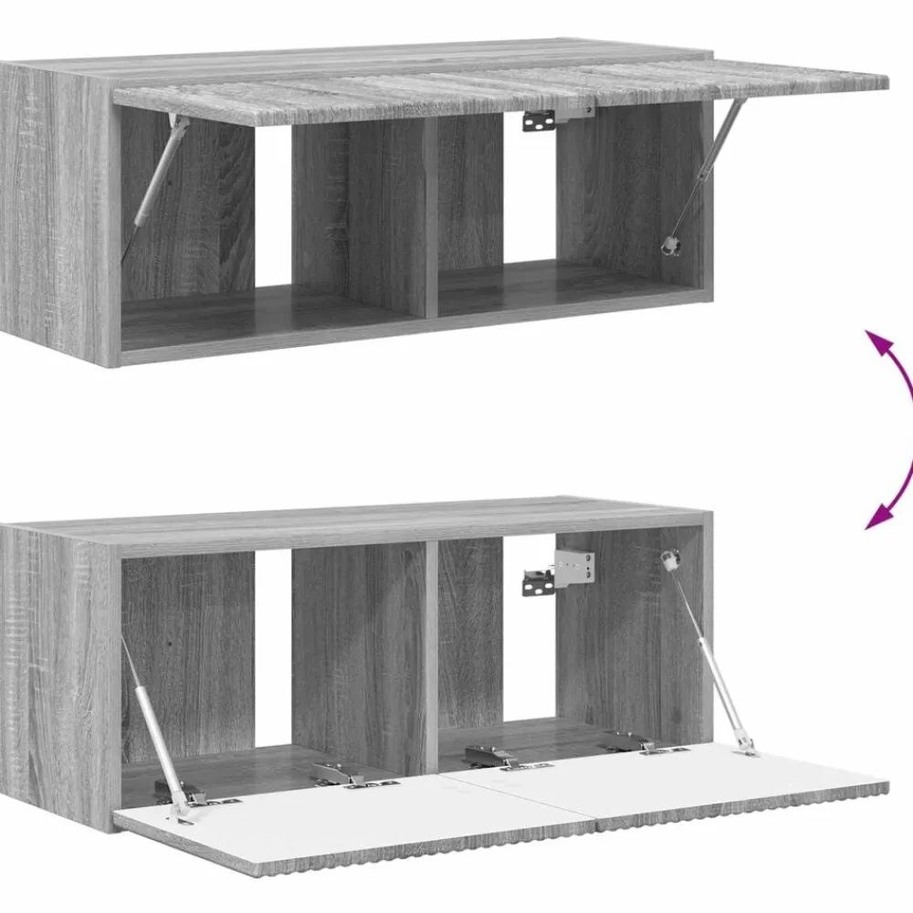 vidaXL Muebles Tv-Conjunto de mueble para TV de pared 4 pcs