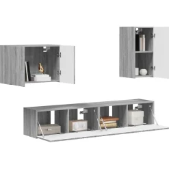 vidaXL Muebles Tv-Conjunto de mueble para TV de pared 4 pcs