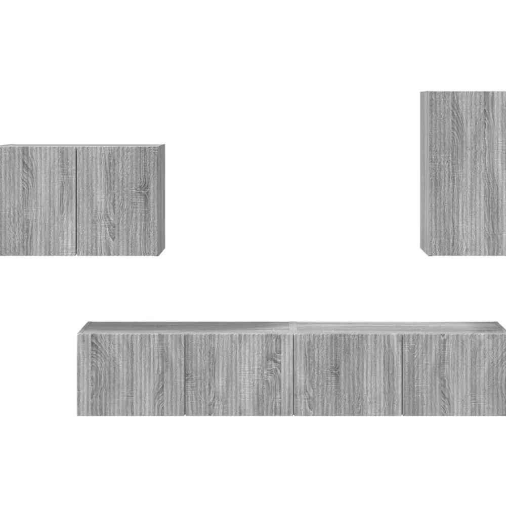 vidaXL Muebles Tv-Conjunto de mueble para TV de pared 4 pcs