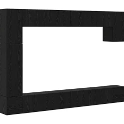 vidaXL Conjunto de mueble de TV 9 pcs Madera contrachapada Roble negro Clearance