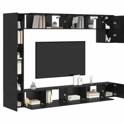 vidaXL Conjunto de mueble de TV 9 pcs Madera contrachapada Roble negro Clearance