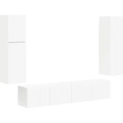 vidaXL Conjunto de mueble de TV 4 pcs Madera de ingeniería White Hot