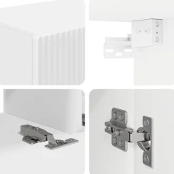 vidaXL Conjunto de mueble de TV 4 pcs Madera de ingeniería White Hot