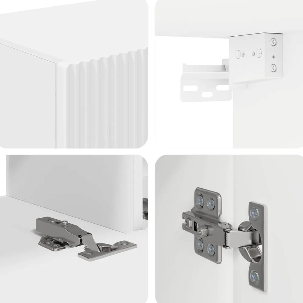 vidaXL Conjunto de mueble de TV 4 pcs Madera de ingeniería White Hot