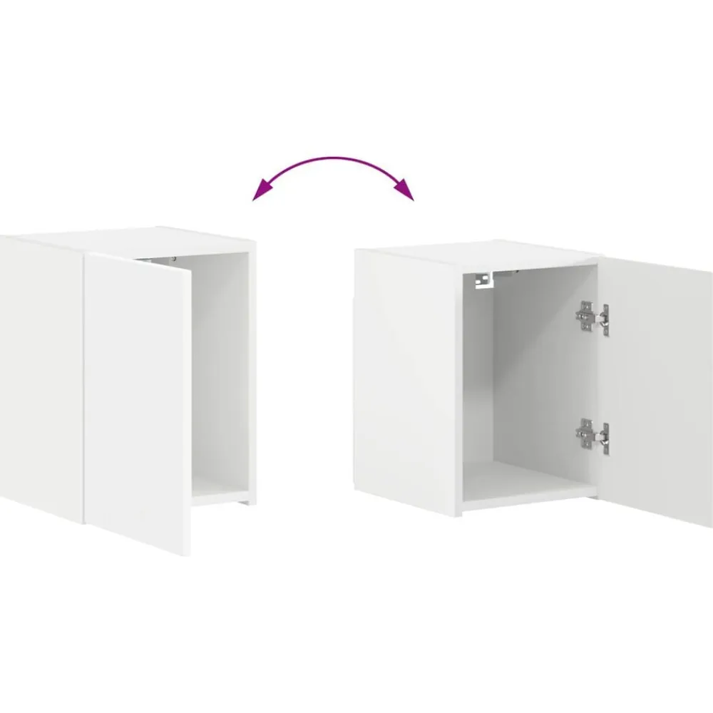 vidaXL Conjunto de mueble de TV 4 pcs Madera de ingeniería White Hot