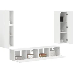 vidaXL Conjunto de mueble de TV 4 pcs Madera de ingeniería White Hot