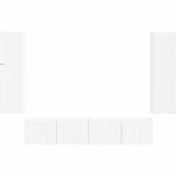 vidaXL Conjunto de mueble de TV 4 pcs Madera de ingeniería White Hot