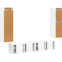 vidaXL Conjunto de mueble de TV 4 pcs Madera de ingeniería White Hot