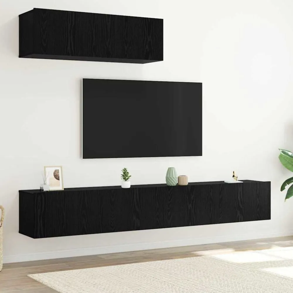 vidaXL Muebles Tv-Conjunto de mueble de TV 3 pcs Madera de ingeniería
