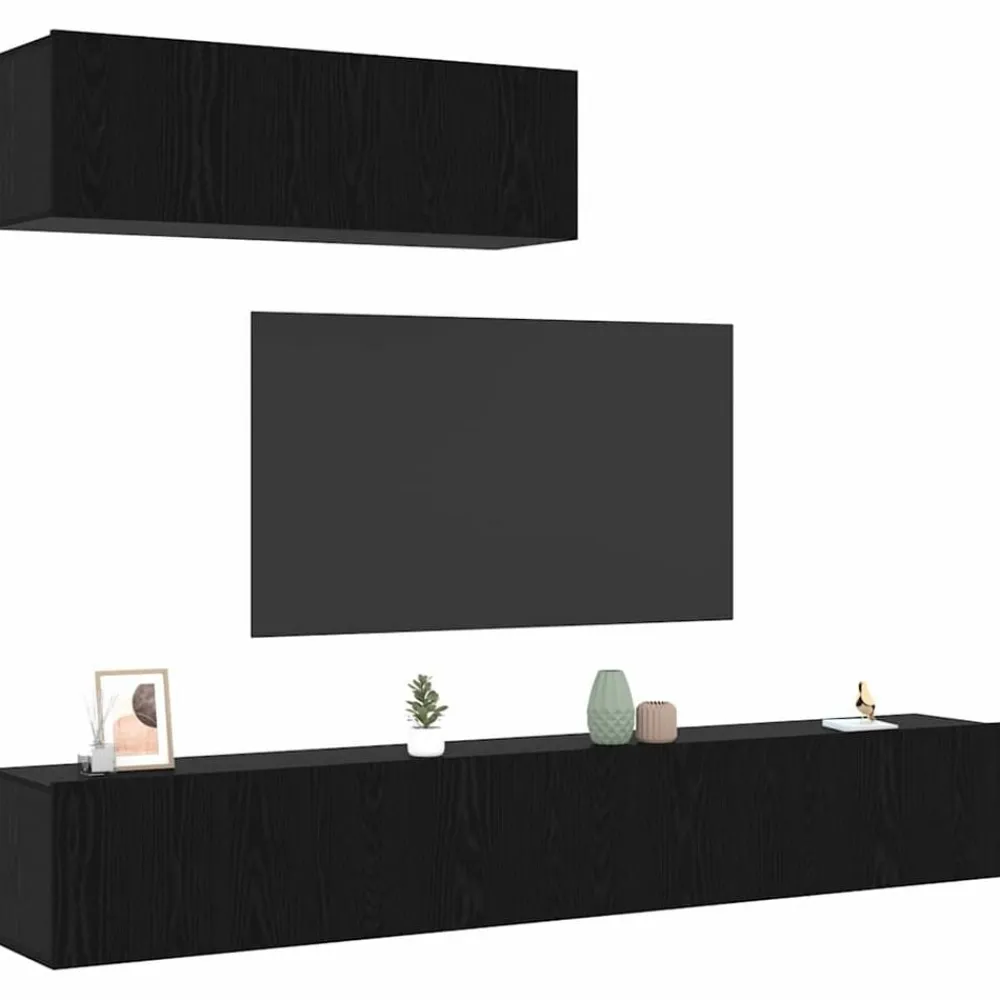 vidaXL Muebles Tv-Conjunto de mueble de TV 3 pcs Madera de ingeniería