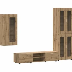 vidaXL Conjunto de mueble de TV con cajón FLORIN Roble artesanal Roble artisan New