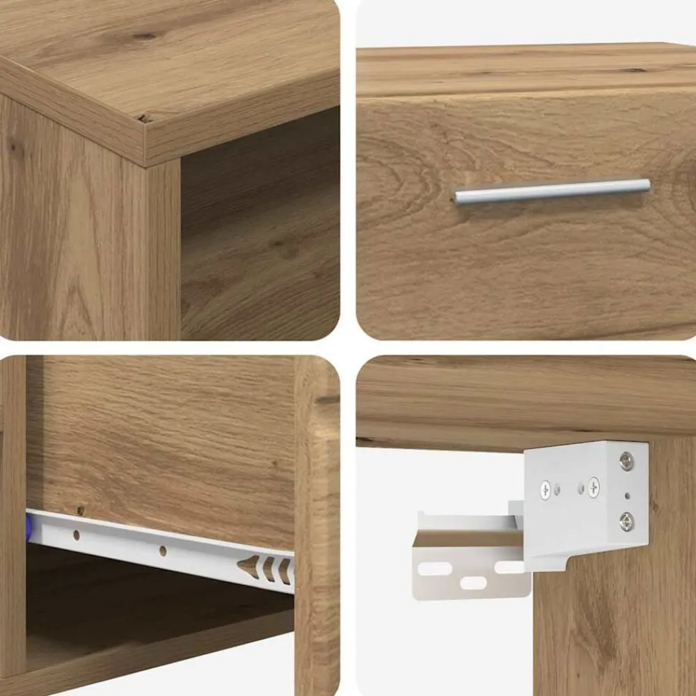 vidaXL Conjunto de mueble de TV con cajón FLORIN Roble artesanal Roble artisan New