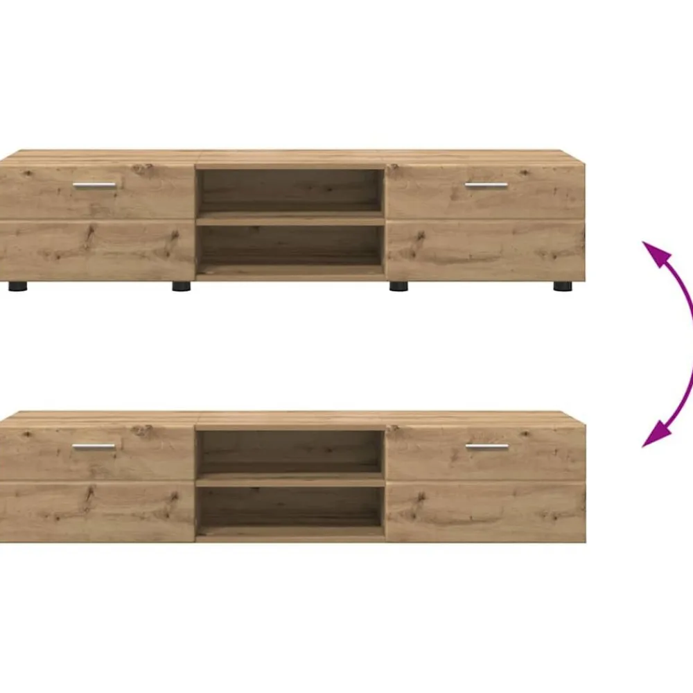 vidaXL Conjunto de mueble de TV con cajón FLORIN Roble artesanal Roble artisan New