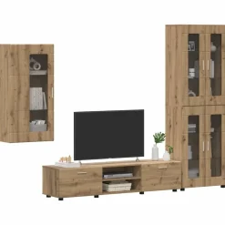 vidaXL Conjunto de mueble de TV con cajón FLORIN Roble artesanal Roble artisan New