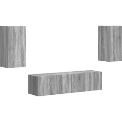 vidaXL Muebles Tv-Conjunto de mueble de TV 4 pcs Madera de ingeniería