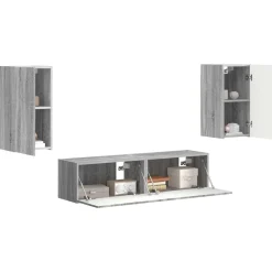 vidaXL Muebles Tv-Conjunto de mueble de TV 4 pcs Madera de ingeniería