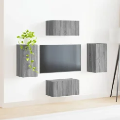 vidaXL Muebles Tv-Conjunto de mueble de TV 4 pcs Madera de ingeniería