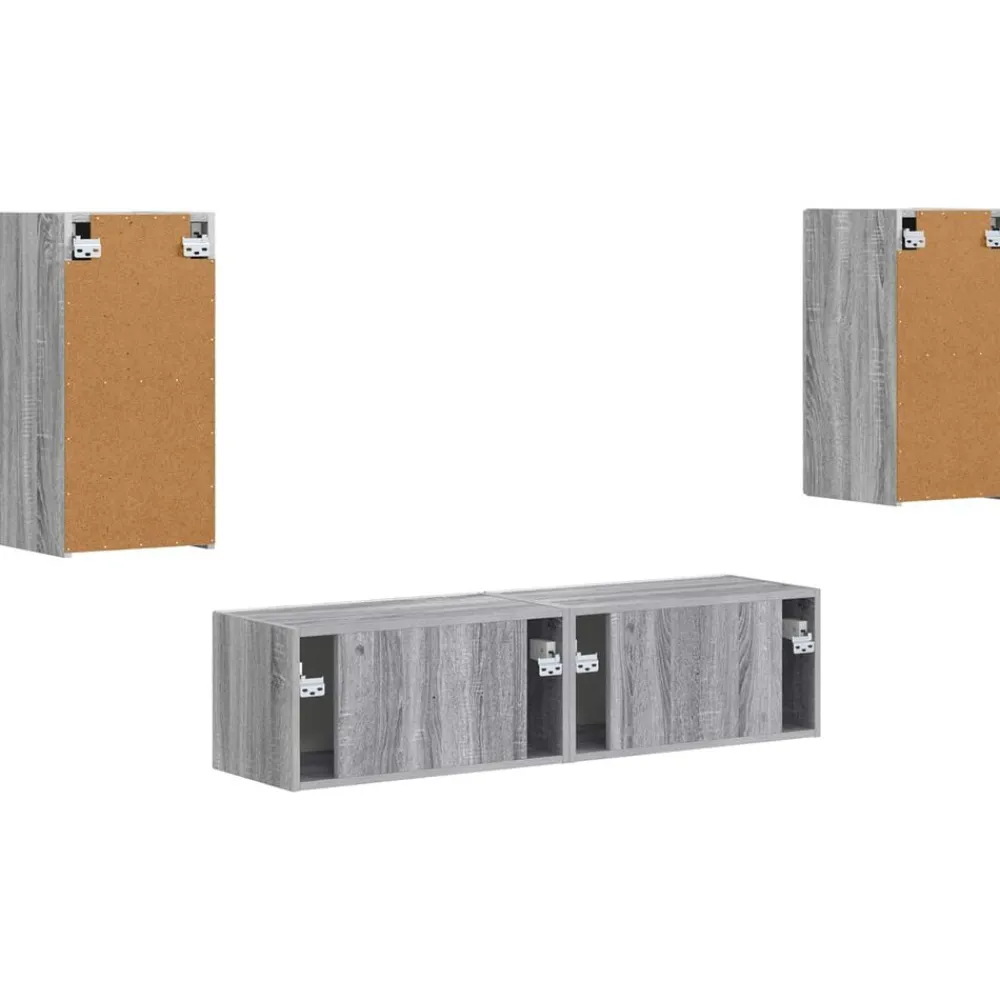 vidaXL Muebles Tv-Conjunto de mueble de TV 4 pcs Madera de ingeniería
