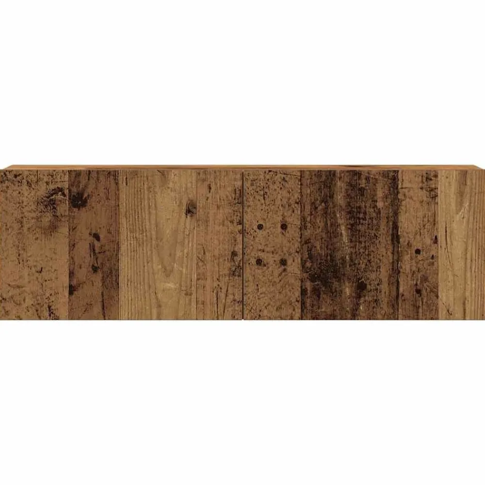 vidaXL Conjunto de mueble de TV 6 piezas montado la pared madera vieja Madera envejecida Sale