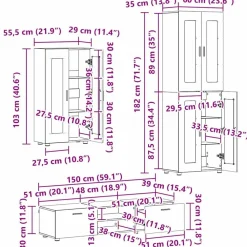 vidaXL Conjuntos De Muebles-Conjunto de mueble de TV con cajón FLORIN