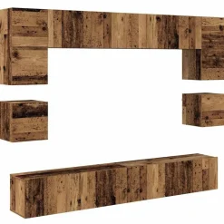 vidaXL Conjunto de mueble de TV 8 pcs Madera envejecida Sale