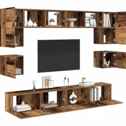 vidaXL Conjunto de mueble de TV 8 pcs Madera envejecida Sale
