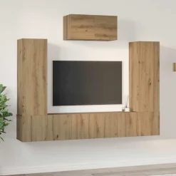 vidaXL Muebles Tv-Conjunto de mueble de TV 7 pcs Roble artesanal