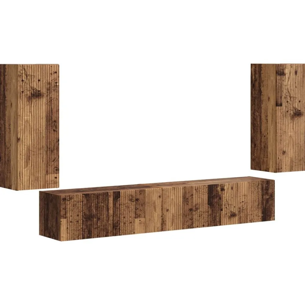 vidaXL Muebles Tv-Conjunto de mueble de TV 4 pcs Madera vieja