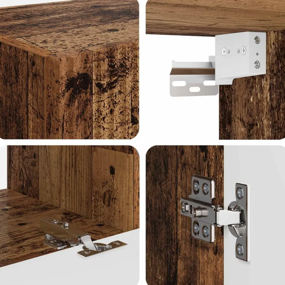 vidaXL Muebles Tv-Conjunto de mueble de TV 4 pcs Madera vieja