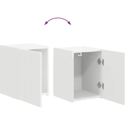 vidaXL Conjunto de mueble de TV 4 pcs Madera de ingeniería White New