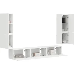 vidaXL Conjunto de mueble de TV 4 pcs Madera de ingeniería White New
