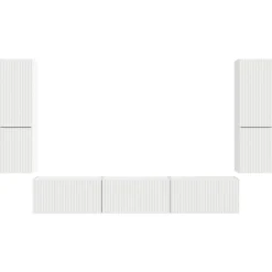 vidaXL Conjunto de mueble de TV 4 pcs Madera de ingeniería White New