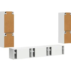 vidaXL Conjunto de mueble de TV 4 pcs Madera de ingeniería White New