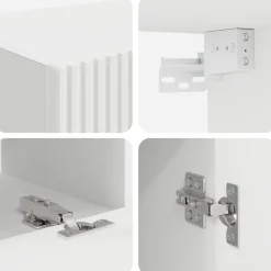 vidaXL Conjunto de mueble de TV 4 pcs Madera de ingeniería White New