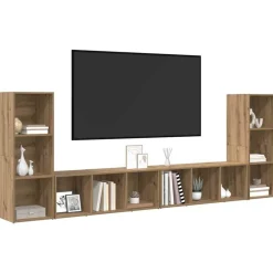 vidaXL Conjunto de mueble de TV 4 pcs Roble artesanal 37 x 35 x 107 cm Roble artisan