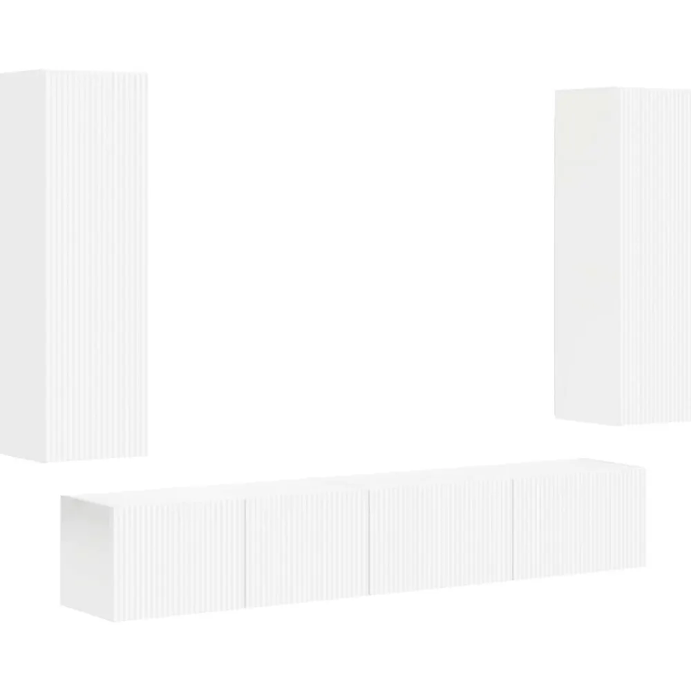 vidaXL Conjunto de mueble de TV 3 pcs Madera de ingeniería White Best