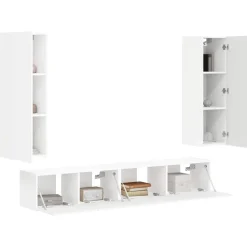 vidaXL Conjunto de mueble de TV 3 pcs Madera de ingeniería White Best