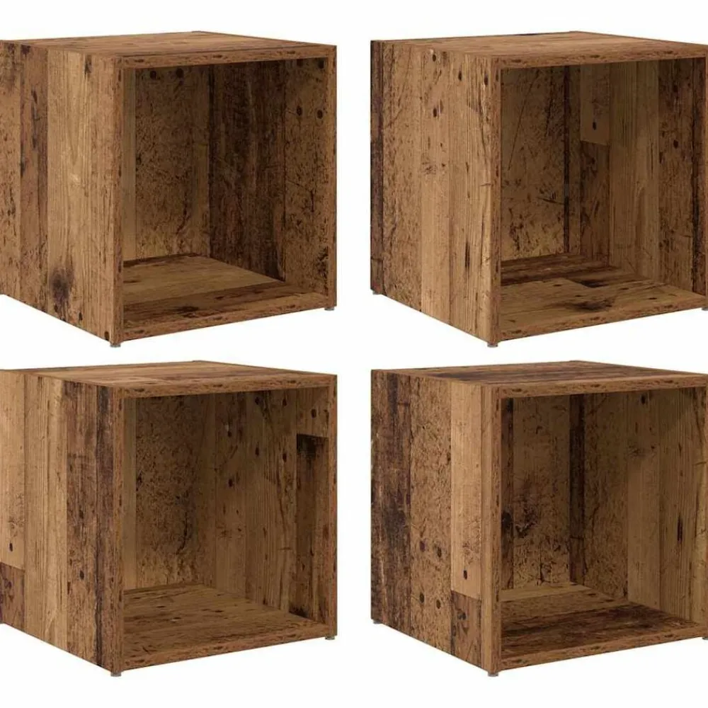 vidaXL Conjunto de mueble de TV 4 pcs 37 x 35 x 37,5 cm Madera vieja Best
