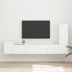 vidaXL Conjunto de mueble de TV 3 pcs Madera de ingeniería White Online