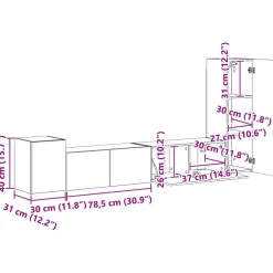 vidaXL Conjunto de mueble de TV 3 pcs Madera de ingeniería White Online
