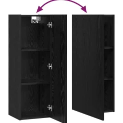 vidaXL Conjunto de mueble de TV 5 pcs Madera de ingeniería Roble negro Hot