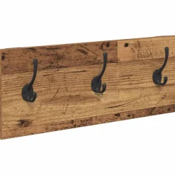 vidaXL Bancos-Conjunto de muebles de recibidor con cajón 4 pcs Madera vieja