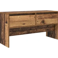 vidaXL Bancos-Conjunto de muebles de recibidor con cajón 4 pcs Madera vieja