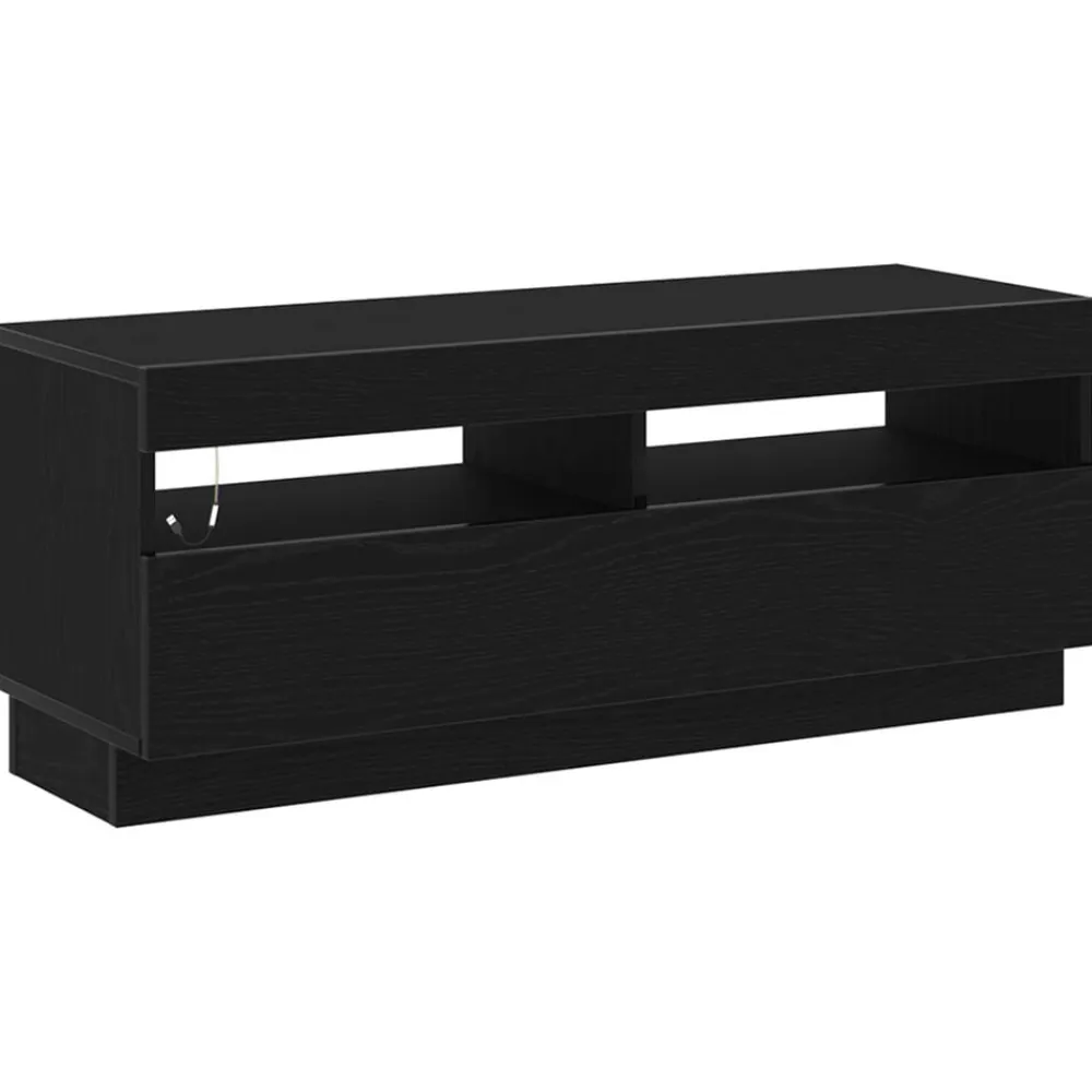 vidaXL Conjunto de mueble de TV 2 pcs Negro 200 x 35 x 40 cm Roble negro Online