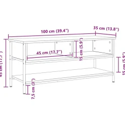 vidaXL Muebles Tv-Conjunto de mueble de TV Roble artesanal 100 x 35 x 45 cm