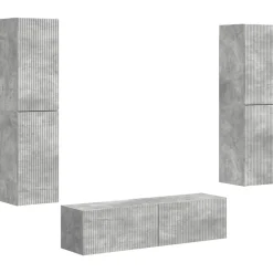 vidaXL Conjunto de mueble de TV 6 pcs Gris Concreto Gris hormigón Online